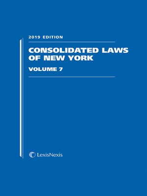 cover image of Consolidated Laws of New York